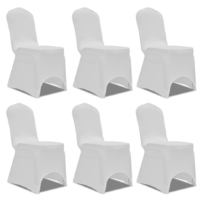 VidaXL Bijele rastežljive navlake za stolice 6 kom