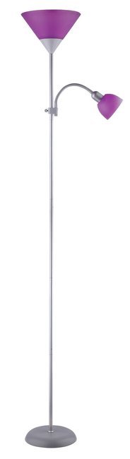 RABALUX 4020 | Action Rabalux podna svjetiljka 178cm sa prekidačem na kablu fleksibilna 1x E27 + 1x E14 srebrno