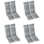 vidaXL Jastuci za vrtne stolice 4 kom sivi karirani 100 x 50 x 4 cm