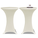 vidaXL Krem rastežljiv stolnjak za stolove Ø80 2 kom