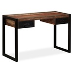 vidaXL Pisaći stol s 2 ladice od masivnog obnovljenog drva 120x50x76 cm