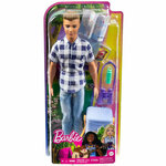 Barbie: Lutka Ken za kampiranje sa dodacima u kockastoj košulji - Mattel