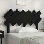 Uzglavlje za krevet Crno 122,5x3x80,5 cm od masivne borovine