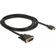 Delock 85584 DVI 18+1 - HDMI kabel, 2m, crni
