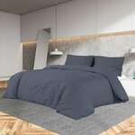 Set posteljine za poplun antracit 140 x 200 cm pamučni