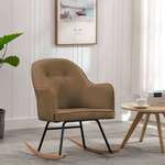 Stolica za ljuljanje smeđa baršunasta
