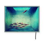 Zidna svijetleća dekoracija Surdic Free Fish, 40 x 30 cm