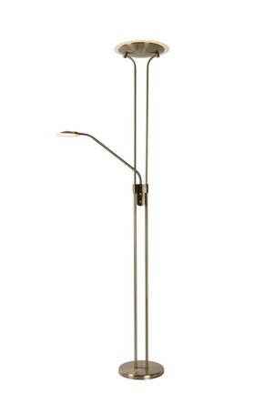 LUCIDE 19792/24/03 | ChampionL Lucide podna svjetiljka 180cm 2x sa tiristorskim prekidačem fleksibilna 1x LED 1600lm + 1x LED 230lm 3000K bronca
