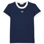 Ženska majica Lacoste Slim Fit Cotton Tennis T-Shirt - navy blue/white