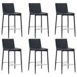 Barski stolci od umjetne kože 6 kom crni