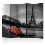 Paravan u 5 dijelova - Eiffel Tower and red car II [Room Dividers] 225x172