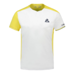 Muška majica Le Coq Sportif Tennis Pro T-Shirt SS 23 N°1 M - new optical white/jaune champion