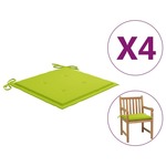vidaXL Jastuci za vrtne stolice 4 kom jarko zeleni 50x50x4 cm tkanina