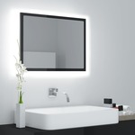 vidaXL LED kupaonsko ogledalo visoki sjaj crno 60x8,5x37 cm od iverice