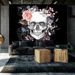 Samoljepljiva foto tapeta - Skull and Flowers 196x140