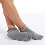 Protuklizne čarape za jogu prošarano sive