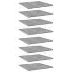 vidaXL Police za knjige 8 kom siva boja betona 40x40x1,5 cm od iverice