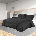 Set posteljine za poplun crni 155x220 cm lagana mikrovlakna