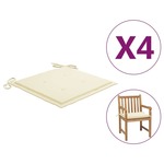 vidaXL Jastuci za vrtne stolice 4 kom krem 50 x 50 x 4 cm od tkanine