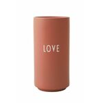 Ružičasta porculanska vaza Design Letters Love, visina 11 cm