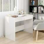 Radni stol visoki sjaj bijeli 101 x 50 x 76 5 cm od iverice