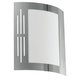 EGLO 82309 | City Eglo zidna svjetiljka 1x E27 IP44 plemeniti čelik, čelik sivo, bijelo
