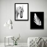Uokvirena slika (2 komada), White Feather Horse Set