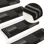 Samoljepljivi otirači za stepenice 15 kom 65 x 25 cm crno-sivi