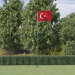vidaXL Turska zastava i jarbol 5,55 m aluminijska