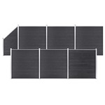 vidaXL Set WPC ograda 6 kvadratnih + 1 kosa 1138 x 186 cm sivi