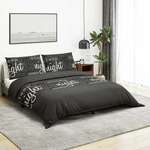 Set posteljine za poplun crni 200x200 cm pamučni