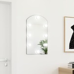 Ogledalo s LED svjetlima 70 x 40 cm stakleno u obliku luka
