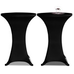 vidaXL Crni rastežljiv stolnjak za stolove Ø60 2 kom