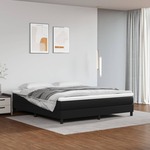 Krevet s oprugama i madracem crni 160 x 200 cm od umjetne kože