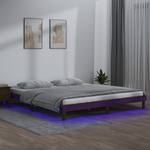 vidaXL LED Okvir za krevet smeđa boja meda 140x200 cm od masivnog drva