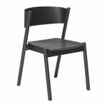 Crna blagovaonska stolica od hrastovine Oblique - Hübsch