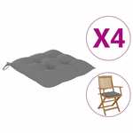 vidaXL Jastuci za stolice 4 kom sivi 40 x 40 x 7 cm od tkanine