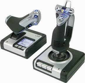 Logitech Gaming Saitek X52 Hotas Flight Control System PS28 joystick za simulator leta USB PC srebrna