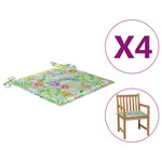 vidaXL Jastuci za vrtne stolice 4 kom uzorak lišća 50x50x4 cm tkanina