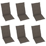 vidaXL Jastuci za vrtne stolice 6 kom smeđe-sivi 120 x 50 x 4 cm