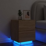 vidaXL Noćni ormarić s LED svjetlima boja hrasta sonome