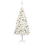 Umjetno božićno drvce LED sa setom kuglica bijelo 210 cm