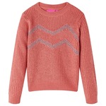 vidaXL Dječji džemper pleteni srednje ružičasti 92