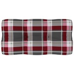 Jastuk za sofu od paleta crveni karirani 80 x 40 x 10 cm
