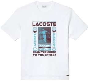 Muška majica Lacoste Relaxed Fit René Lacoste Print T-shirt - white