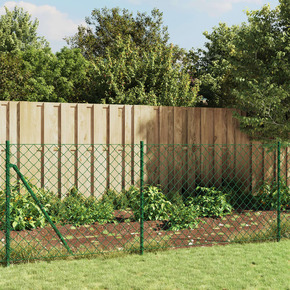 VidaXL Ograda od žičane mreže s prirubnicom zelena 1 x 25 m