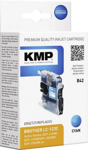 KMP tinta zamijenjen Brother LC-123 kompatibilan cijan B42 1525
