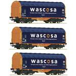 Roco 76009 H0 set od 3 klizna vagona s ceradom, Wascosa