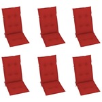 vidaXL Jastuci za vrtne stolice 6 kom crveni 120 x 50 x 7 cm