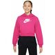 Dječji sportski pulover Nike Sportswear Club Fleece Crop Hoodie - fireberry/white